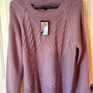 Steve Madden Sweater Lilac Cable Knit Sweater Women's Size S NEW WITH TAGS